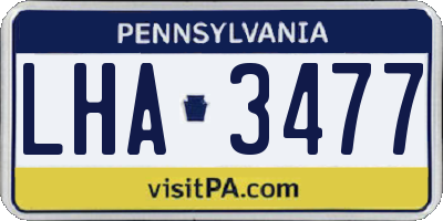 PA license plate LHA3477