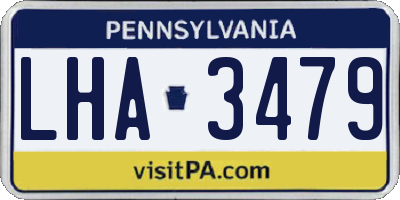 PA license plate LHA3479