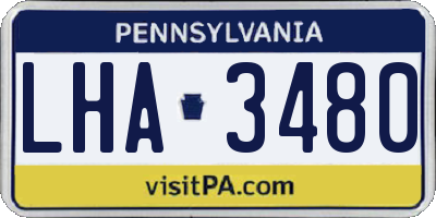 PA license plate LHA3480