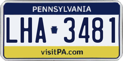 PA license plate LHA3481