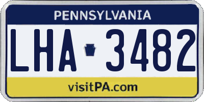 PA license plate LHA3482