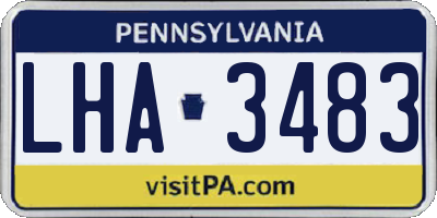 PA license plate LHA3483