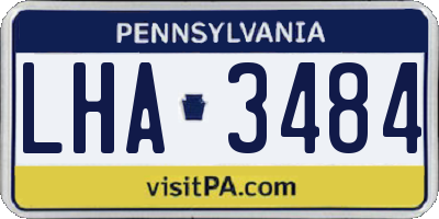 PA license plate LHA3484