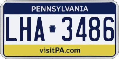 PA license plate LHA3486