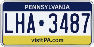 PA license plate LHA3487