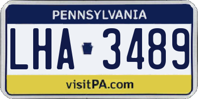 PA license plate LHA3489
