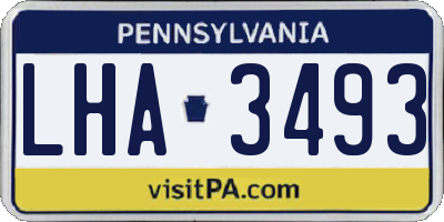 PA license plate LHA3493