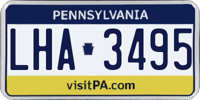 PA license plate LHA3495