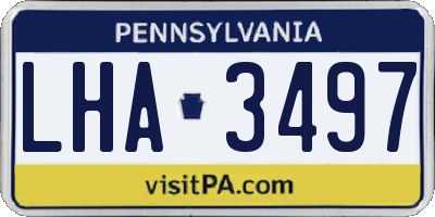 PA license plate LHA3497