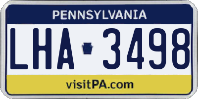 PA license plate LHA3498