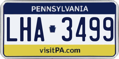 PA license plate LHA3499