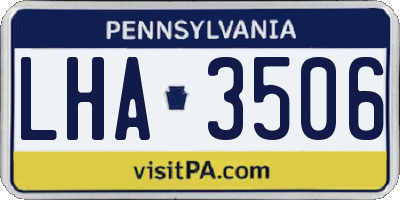 PA license plate LHA3506