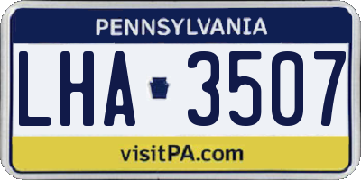 PA license plate LHA3507