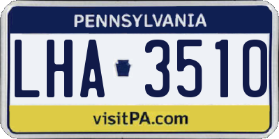 PA license plate LHA3510
