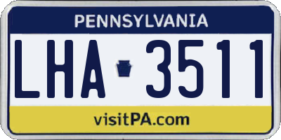 PA license plate LHA3511