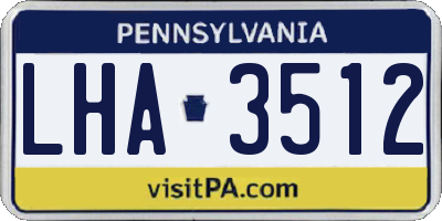 PA license plate LHA3512