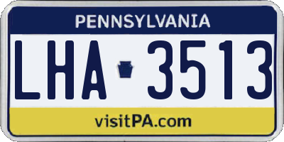 PA license plate LHA3513