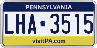 PA license plate LHA3515