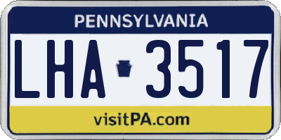 PA license plate LHA3517