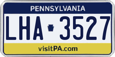 PA license plate LHA3527