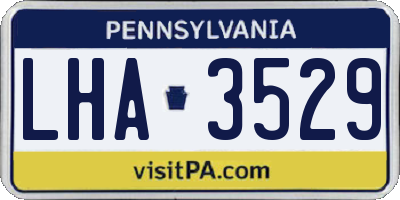 PA license plate LHA3529