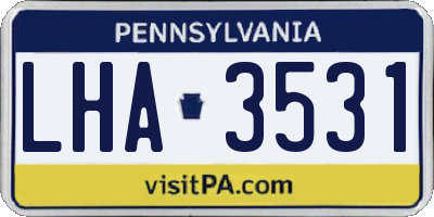 PA license plate LHA3531