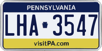 PA license plate LHA3547