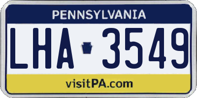 PA license plate LHA3549