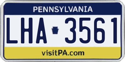 PA license plate LHA3561