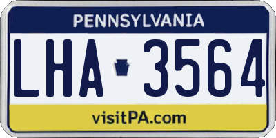 PA license plate LHA3564