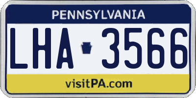 PA license plate LHA3566