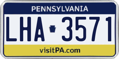 PA license plate LHA3571