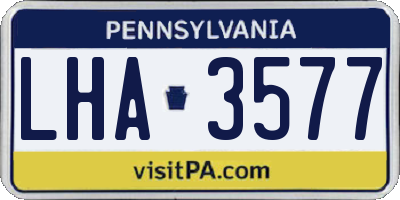 PA license plate LHA3577