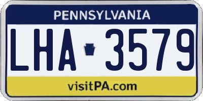 PA license plate LHA3579