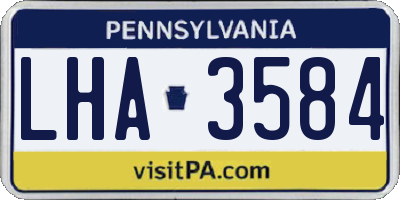 PA license plate LHA3584