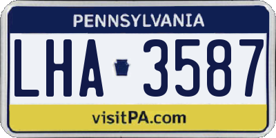 PA license plate LHA3587