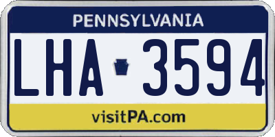 PA license plate LHA3594