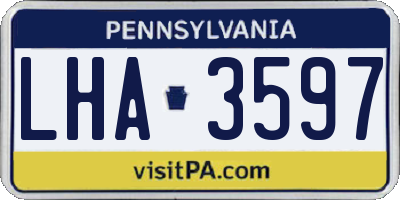 PA license plate LHA3597