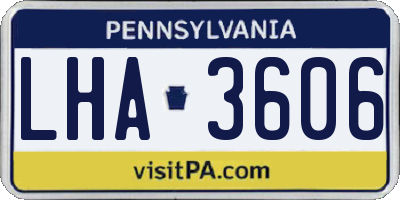 PA license plate LHA3606