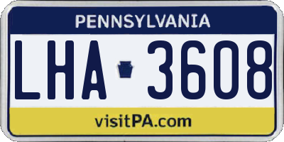 PA license plate LHA3608