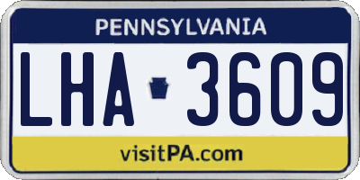 PA license plate LHA3609