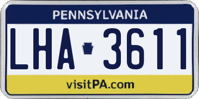 PA license plate LHA3611