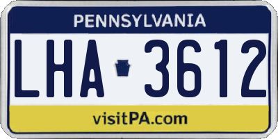 PA license plate LHA3612