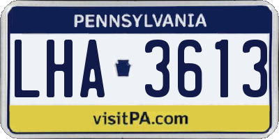 PA license plate LHA3613