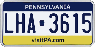 PA license plate LHA3615