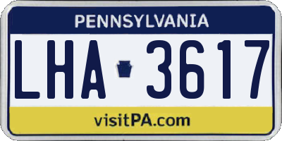 PA license plate LHA3617