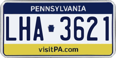 PA license plate LHA3621