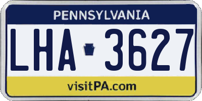 PA license plate LHA3627