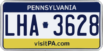 PA license plate LHA3628