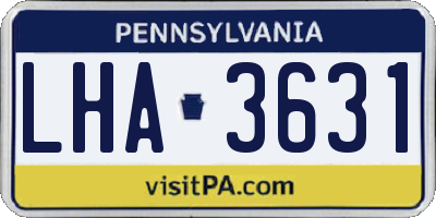 PA license plate LHA3631